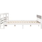 vidaXL - Bedframe - zonder - matras - massief - grenenhout - witx200 - cm