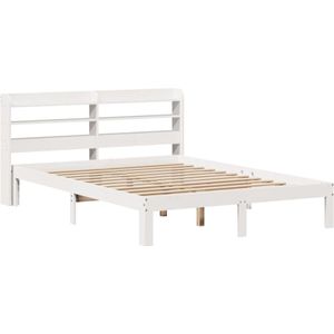 vidaXL Bedframe met hoofdeinde zonder matras 120x200 cm wit