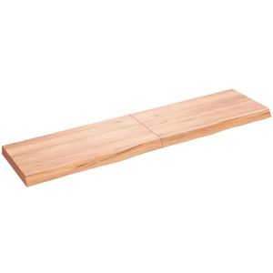 vidaXL Wastafelblad 160x40x(2-6) cm behandeld massief hout lichtbruin