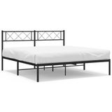 vidaXL-Bedframe-met-hoofdbord-metaal-zwart-140x190-cm