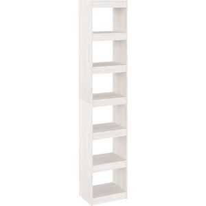 vidaXL Boekenkast/kamerscherm 40x30x199 cm massief grenenhout wit