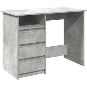 vidaXL Bureau 102x50x75 cm bewerkt hout betongrijs