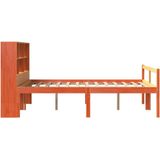 vidaXL - Bed - met - boekenkast - zonder - matras - hout - wasbruinx200 - cm