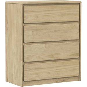 vidaXL Ladekast SAUDA 76,5x39x91 cm massief grenenhout eikenkleurig