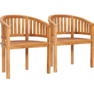 vidaXL Bananenstoelen 2 st massief teakhout