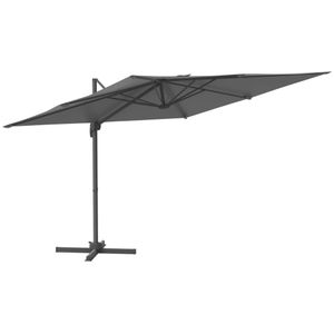 vidaXL Zweefparasol met aluminium paal 300x300 cm antracietkleurig