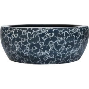 vidaXL Opzetwasbak rond Φ41x14 cm keramiek zwart en blauw