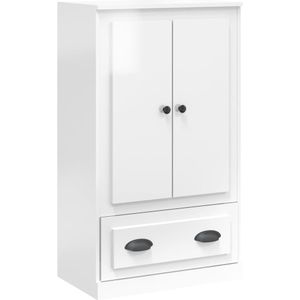 vidaXL Hoge kast 60x35,5x103,5 cm bewerkt hout hoogglans wit