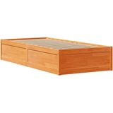 vidaXL Bedframe zonder matras massief grenenhout wasbruin 100x200 cm