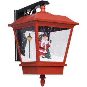 vidaXL Kerstwandlamp met LED-lampjes en kerstman 40x27x45 cm rood