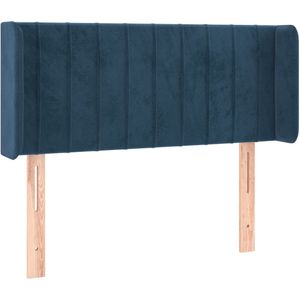 vidaXL Hoofdbord met randen 93x16x78/88 cm fluweel donkerblauw