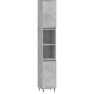 VidaXL-Badkamerkast-30x30x190-cm-bewerkt-hout-betongrijs