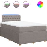 vidaXL Boxspring met matras stof taupe 120x200 cm