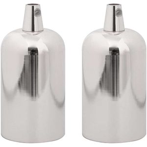 vidaXL Lamphouders 2 st nikkel satijn E27