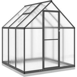 vidaXL - Tuinkas - met - basisframe - 169x169x202 - cm - aluminium - antracietkleur