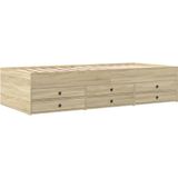 vidaXL Slaapbank met lades 100x200 cm bewerkt hout sonoma eikenkleurig