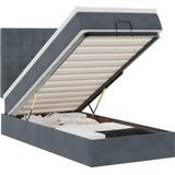 vidaXL Ottoman bed met matrassen en LED's 90x200cm fluweel donkergrijs