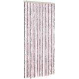 vidaXL-Vliegengordijn-90x200-cm-chenille-zilvergrijs-en-roze