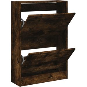 vidaXL Schoenenkast 60x21x87,5 cm bewerkt hout gerookt eikenkleurig