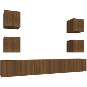 VidaXL-6-delige-Tv-meubelset-bewerkt-hout-bruin-eikenkleur