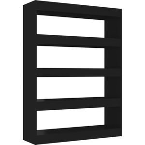 vidaXL Boekenkast/kamerscherm 100x30x135 cm zwart