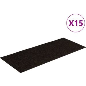 vidaXL 15 st Trapmatten zelfklevend rechthoekig 60x25 cm donkerbruin