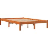 vidaXL Bedframe massief grenenhout wasbruin 140x190 cm