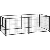 vidaXL Hondenkennel 200x100x70 cm staal zwart