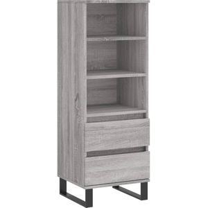 vidaXL Hoge kast 40x36x110 cm bewerkt hout grijs sonoma