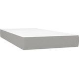 vidaXL Boxspring met matras en LED stof lichtgrijs 90x200 cm