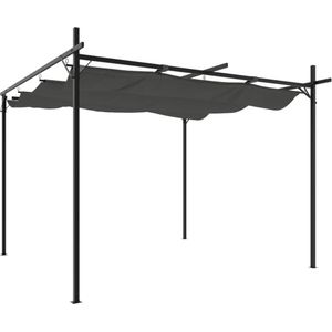 vidaXL Pergola met uitschuifbaar dak 295x292x230 antracietkleurig