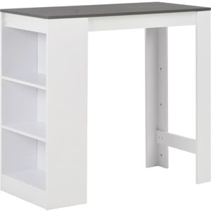 vidaXL Bartafel met schap 110x50x103 cm wit