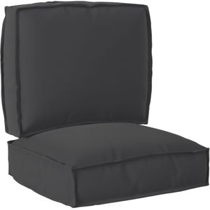 vidaXL 2-delige Palletkussen Set Zwart Oxford Stof