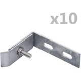 vidaXL Wand hoekverbinding 10 sets zilverkleurig