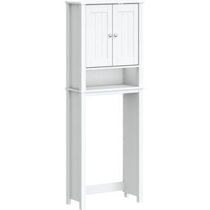 vidaXL Toiletmeubel BERG 60x27x164,5 cm massief hout wit