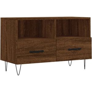 vidaXL Tv-meubel 80x36x50 cm bewerkt hout bruin eikenkleur