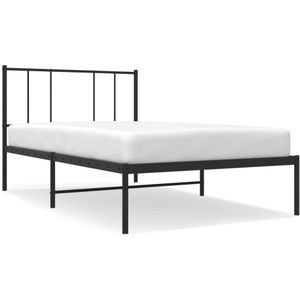 VidaXL Bedframe met Hoofdbord Metaal Zwart 90x190 cm