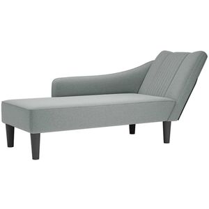 vidaXL Chaise longue met rechterarmleuning stof lichtgrijs