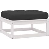 vidaXL 10-delige Loungeset met kussens massief grenenhout wit