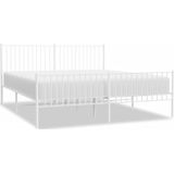 vidaXL-Bedframe-met-hoofd--en-voeteneinde-metaal-wit-180x200-cm