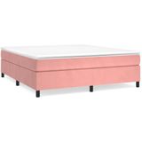 vidaXL-Boxspringframe-fluweel-roze-160x200-cm