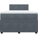 vidaXL - Boxspring - met - matras - fluweel - donkergrijsx190 - cm