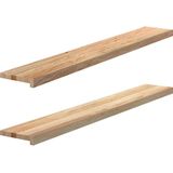 vidaXL Vensterbanken 2 st onbehandeld 140x20x2 cm massief eikenhout