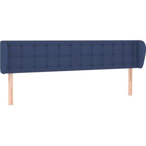 vidaXL Hoofdbord met randen 203x23x78/88 cm stof blauw