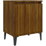 vidaXL Nachtkastje met metalen poten 40x30x50 cm bruin eikenkleur