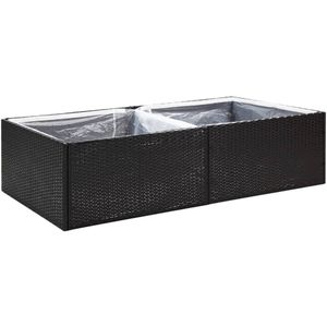 vidaXL Plantenbak 157x80x40 cm poly rattan zwart