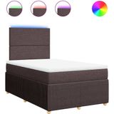 vidaXL Boxspring met matras stof donkerbruin 120x190 cm