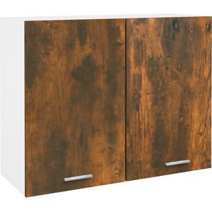 vidaXL Hangkast Lyon 80x31x60 cm bewerkt hout gerookt eikenkleurig