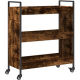 vidaXL Keukentrolley 70x30x82 cm bewerkt hout gerookt eikenkleurig