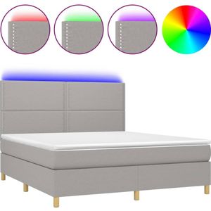 vidaXL-Boxspring-met-matras-en-LED-stof-lichtgrijs-160x200-cm